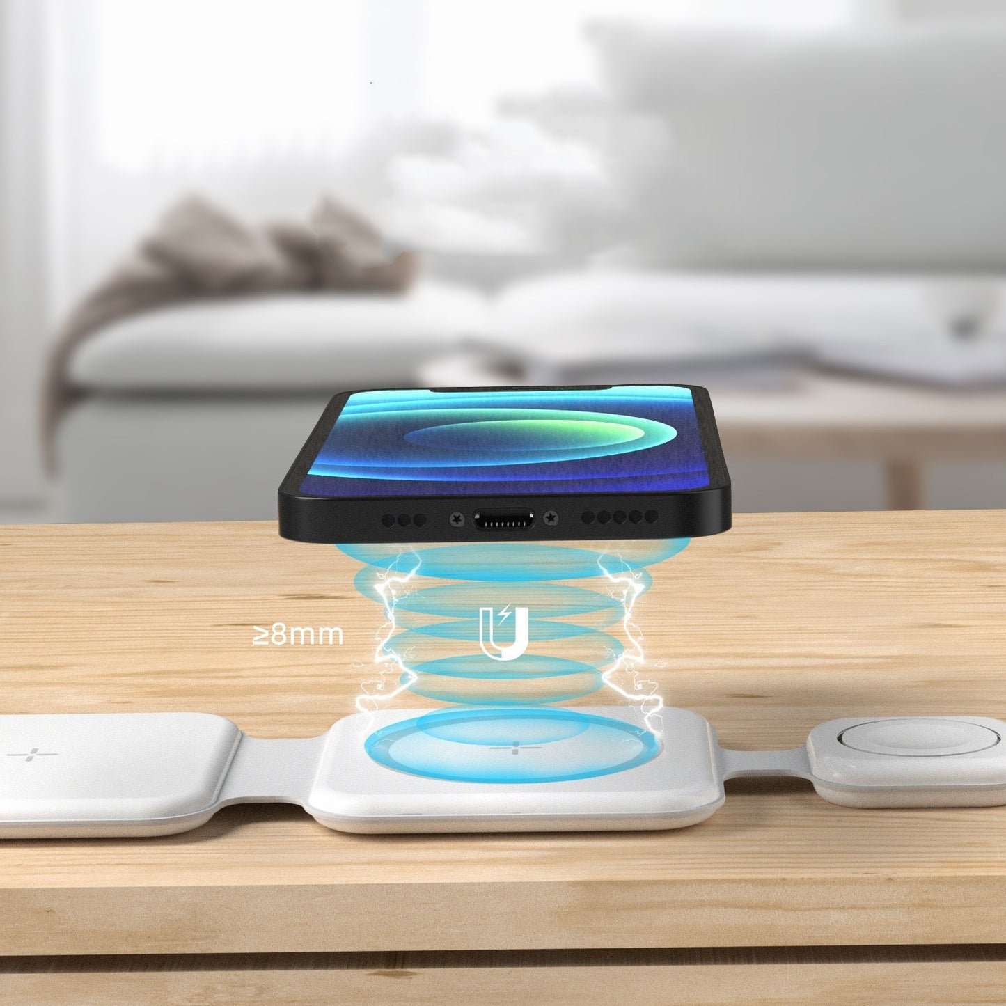 3-in-1 Foldable Magnetic Wireless Charger – Multi-Device Station