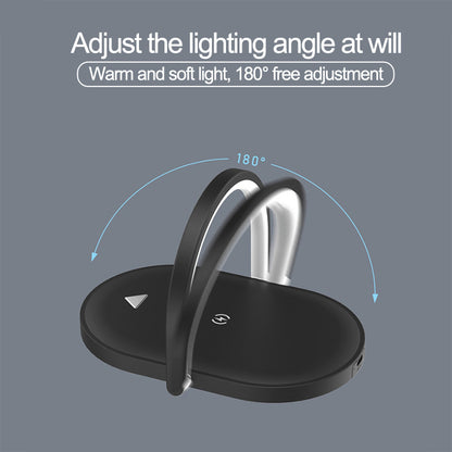 3-in-1 Wireless Charger & LED Reading Lamp – Foldable & Fast Charging