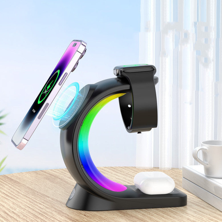 4-in-1 Magnetic Wireless Charger – Fast Charging & Ambient Light