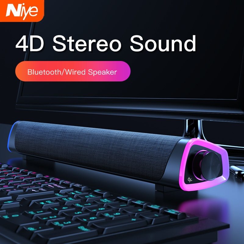 4D Computer Speaker Bar – Stereo Subwoofer for Mac & PC
