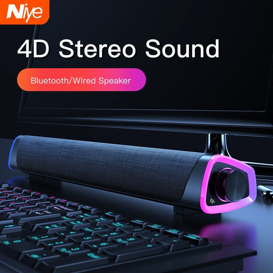 4D Computer Speaker Bar – Stereo Subwoofer for Mac & PC