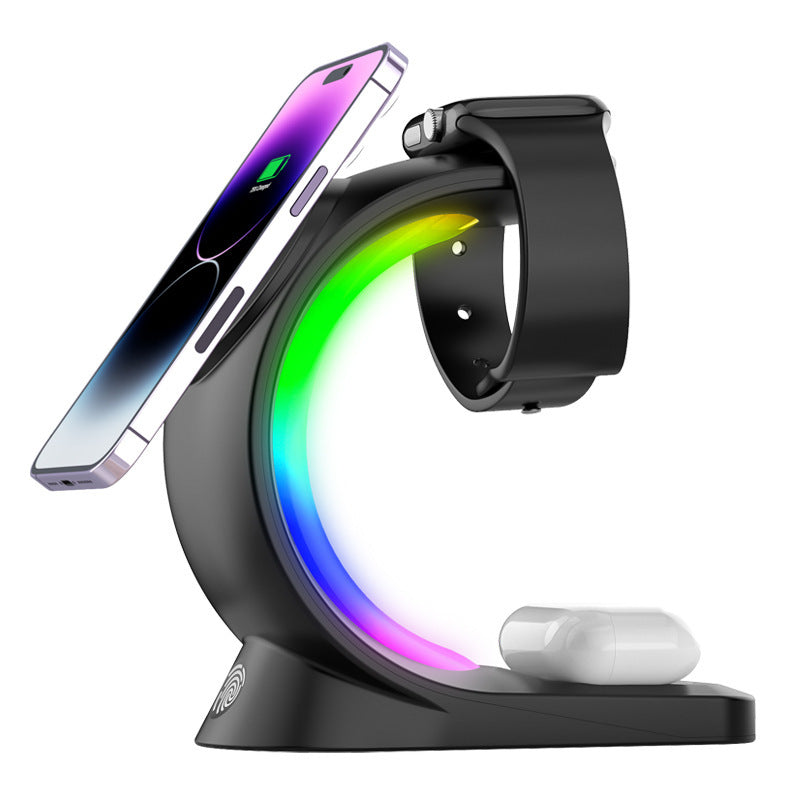 4-in-1 Magnetic Wireless Charger – Fast Charging & Ambient Light