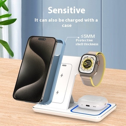 15W 3-in-1 Wireless Charger – Foldable Stand for iPhone, iWatch & AirPods