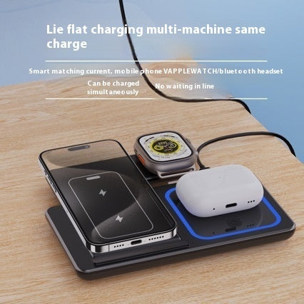 15W 3-in-1 Wireless Charger – Foldable Stand for iPhone, iWatch & AirPods
