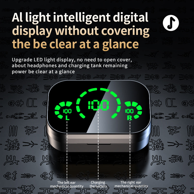 YD03 TWS Wireless Headset – Smart Display & Breathing Light