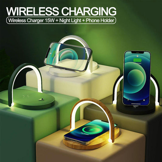 3-in-1 Wireless Charger & LED Reading Lamp – Foldable & Fast Charging
